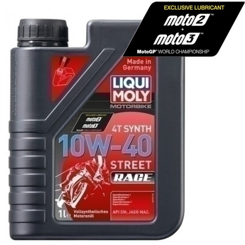 Botella 1L aceite Liqui Moly 100% sintético 4T 10W-40 Street Race LIQUI MOLY 20753