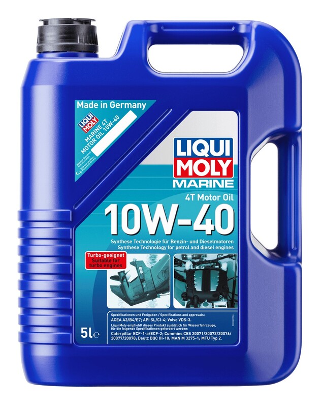 Garrafa 5L aceite Liqui Moly 4T Marine HC sintético 10W-40 ACEA A3, ACEA B4/E7, API CI-4/S LIQUI MOLY 25013