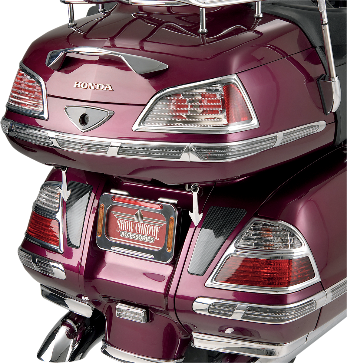 SHOW CHROME LED TRUNK AND SADDLEBAG MOLDING INSERTS SADDLEBAG MOLDING LIGHT