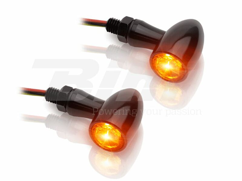 Intermitentes LED V-PARTS 12V de aluminio negro V PARTS ST-01262-2LED