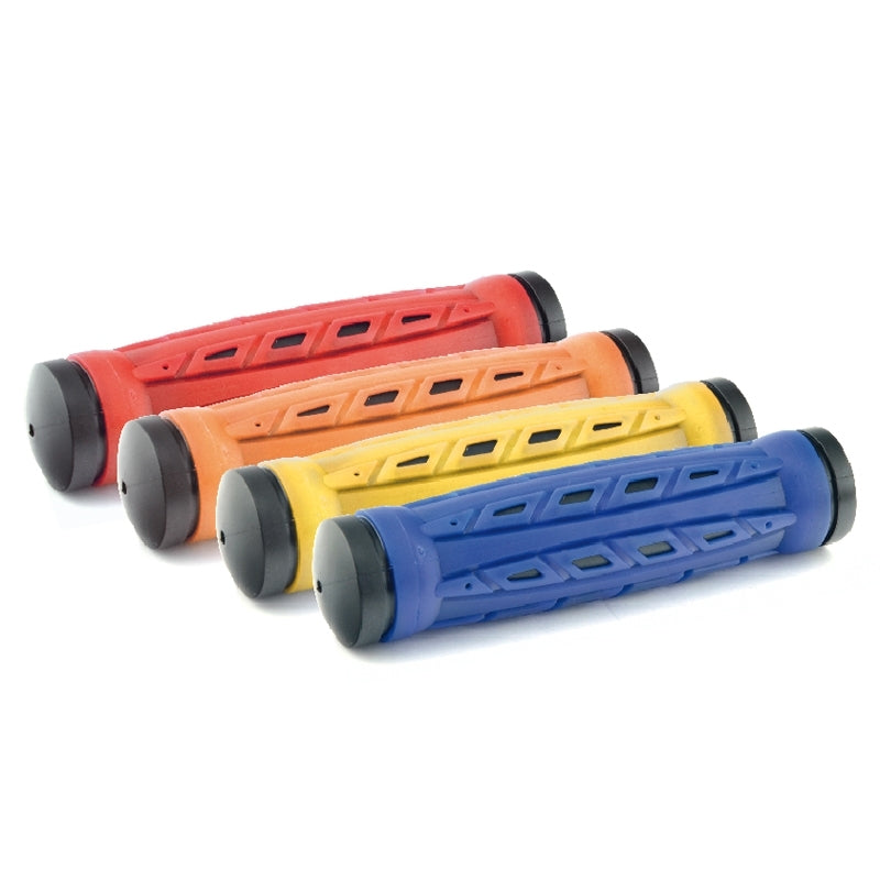 Puños de bicicleta bicolor. Amarillo. 130mm V BIKE HY-309-3 YE