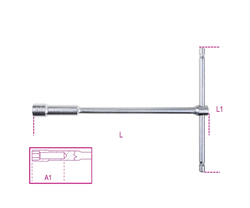 Llave de tubo BETA, con boca hexagonal y mango en T, 8 mm BETA 9490008