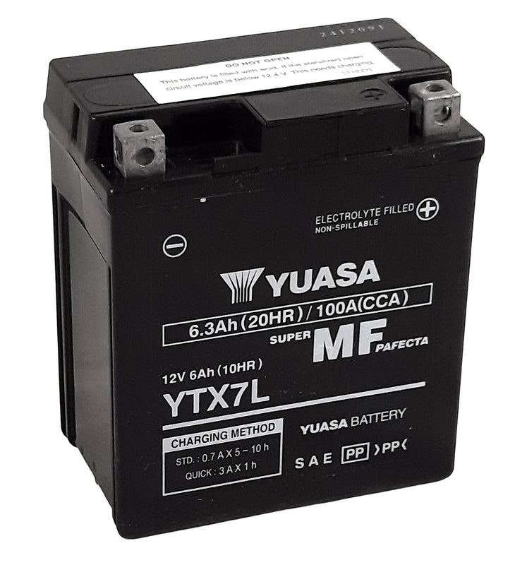 Batería YUASA W/C activada de fábrica sin mantenimiento -  YTX7L (FA) YUASA YTX7L