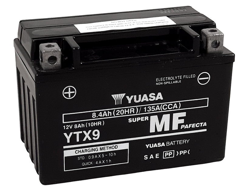 Batería YUASA W/C activada de fábrica sin mantenimiento -  YTX9 (FA) YUASA YTX9