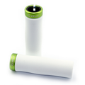 Par puños bici espuma EVA ultraligera VELO Blancos/abrazadera verde. Sujeción lock-on 1 tornillo VELO 864-4AD3L2G2-WHITE/G