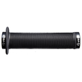 Par puños bici VELO 145mm sintéticos con tope grande color negro, sujeción lock-on doble tornillo VELO VLG-976-2AD2-BLACK