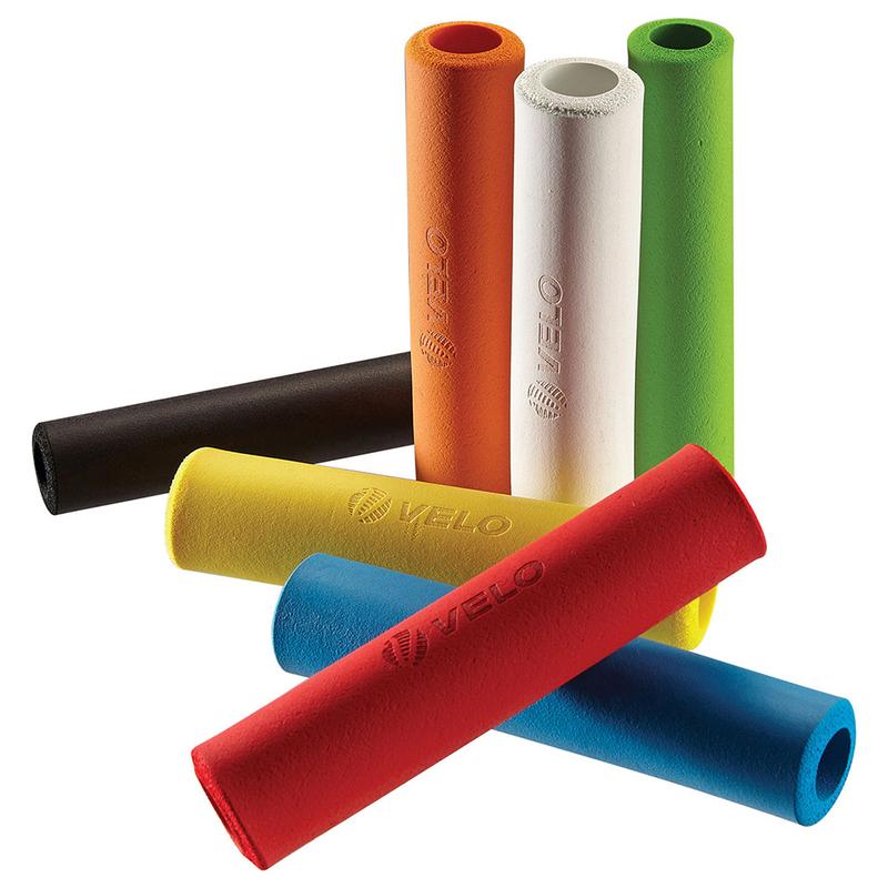 Par puños bici VELO 130mm 100% silicona ultraligera amarillos VELO VLG1381A-YELLOW