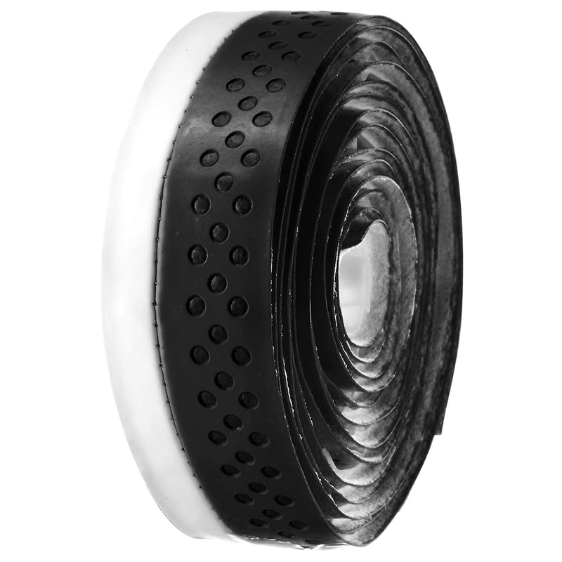 Cinta para manillar de carretera VELO Cuero sintético (PU) perforada blanca/negra VELO VLT-038-WHITE/BLACK