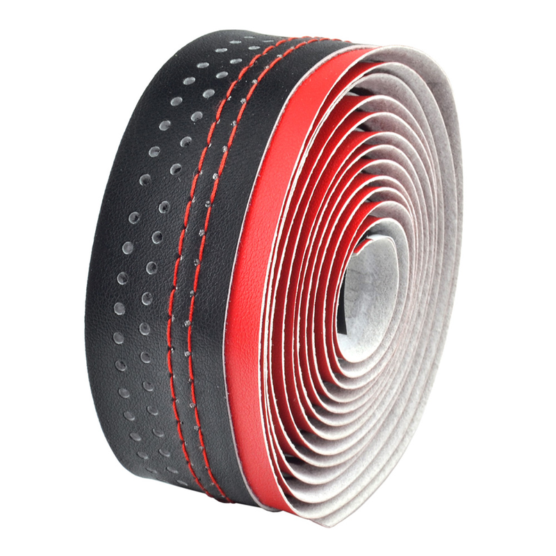 Cinta para manillar de carretera VELO microfibra perforada roja/negra VELO VLT-041-RED/BLACK