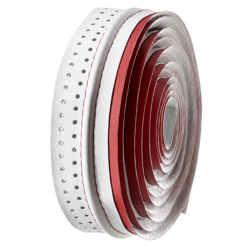 Cinta para manillar de carretera VELO microfibra perforada roja/blanca VELO VLT-041-RED/WHITE