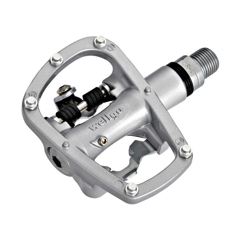 Par Pedales MTB Plataforma/Clip aluminio eje Cr-Mo sellado Wellgo R120B WELLGO R120B-SILVER