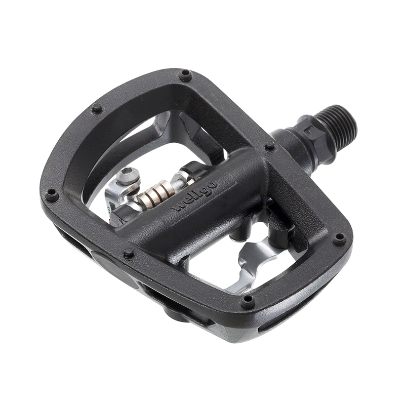 Par Pedales MTB Plataforma/Clip aluminio eje Cr-Mo Wellgo W43 color negro WELLGO W43-FULL BLACK