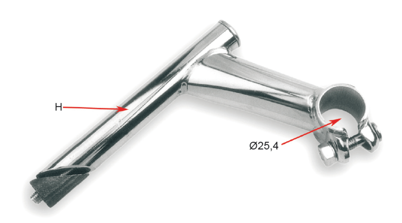 Potencia para bicicleta 45° V BIKE - 100 mm cromo V BIKE JC-100U-21.1