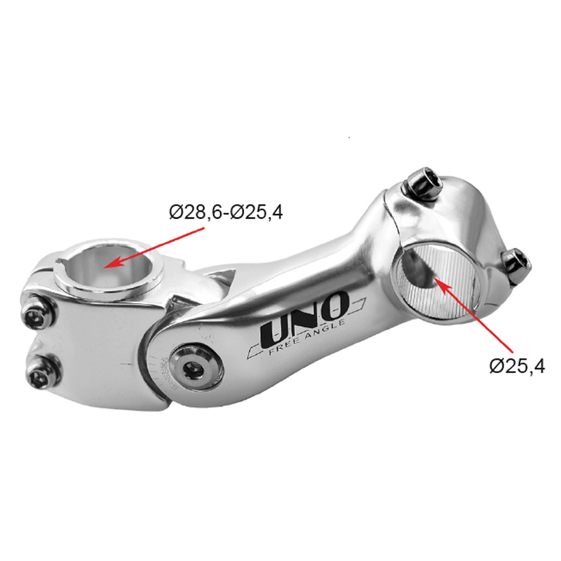 Potencia para bicicleta -10° / 40° UNO - 110 mm plata KALLOY UNO AS-809A-S