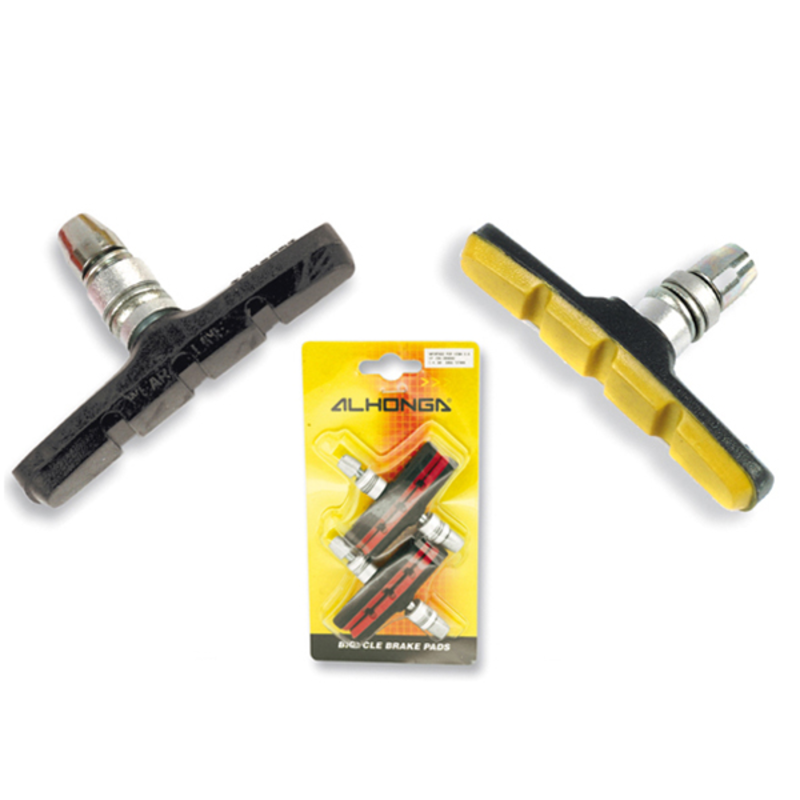 Juego de 4 zapatas V-BRAKE. Amarillo ALHONGA HJ-609.12T3-YELOW