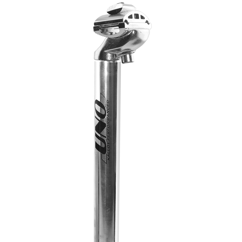 Tija de sillín UNO SP 341 - 350mm Ø26.6 Plata KALLOY UNO SP-341-26.6S