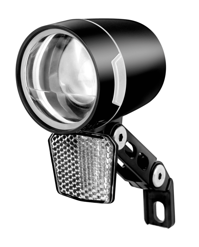 Luz delantera bicicleta LED 100lm para dinamo 6V + reflector V BIKE JY-7280 (60LUX)