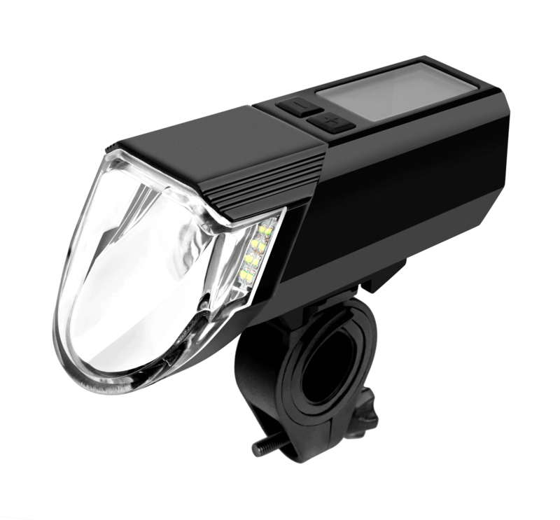 Luz delantera bicicleta LED 300lm con Powerbank y batería integrada recargable USB V BIKE JY-7118 (100LUX)