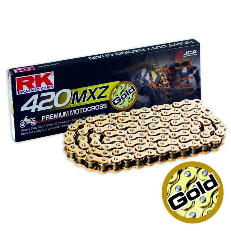 Cadena RK GB420MXZ con 104 eslabones oro RK GB420MXZ-104