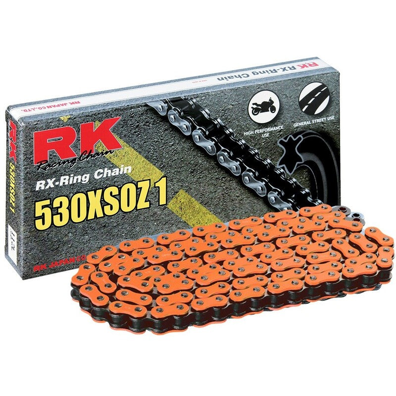 Cadena RK FO530XSOZ1 con 120 eslabones naranja RK DD530XSO-120