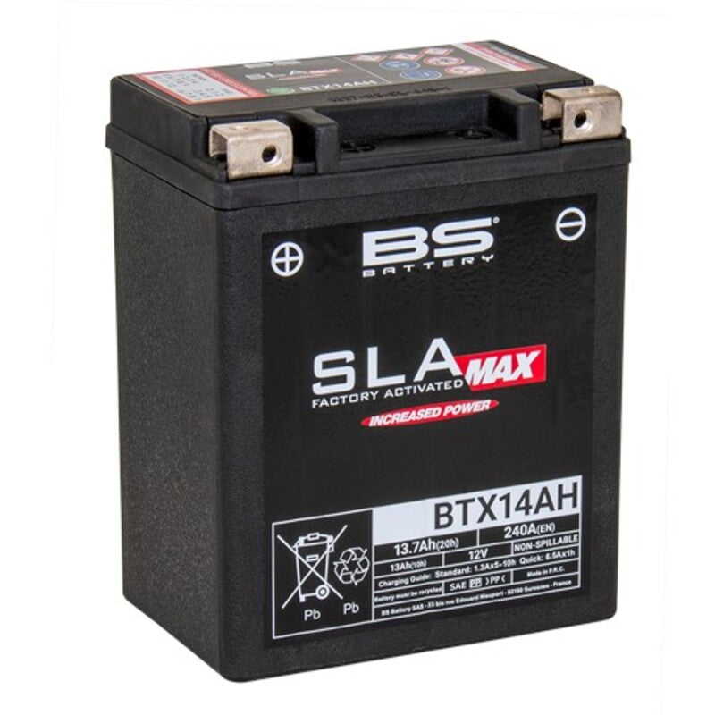 Batería BS BATTERY SLA Max activada de fábrica sin mantenimiento - BTX14AH MAX FA BS BATTERY 300863