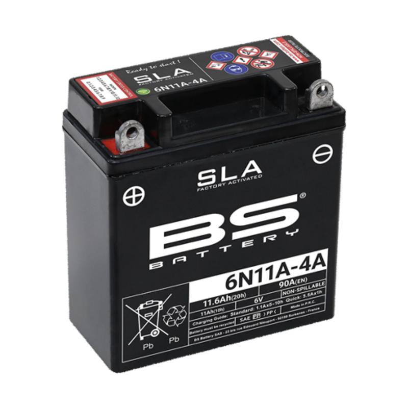 Bateria BS BATTERY SLA sin mantenimiento activada de fábrica - 6N11A-4A BS BATTERY 300914