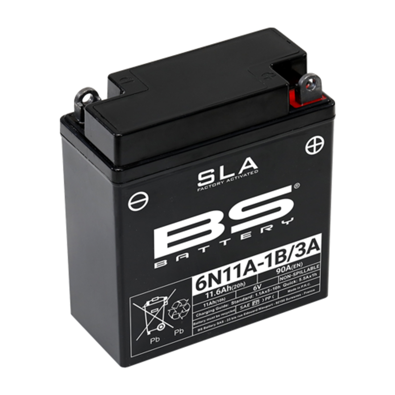 Bateria BS BATTERY SLA sin mantenimiento activada de fábrica - 6N11A-1B/3A BS BATTERY 300915
