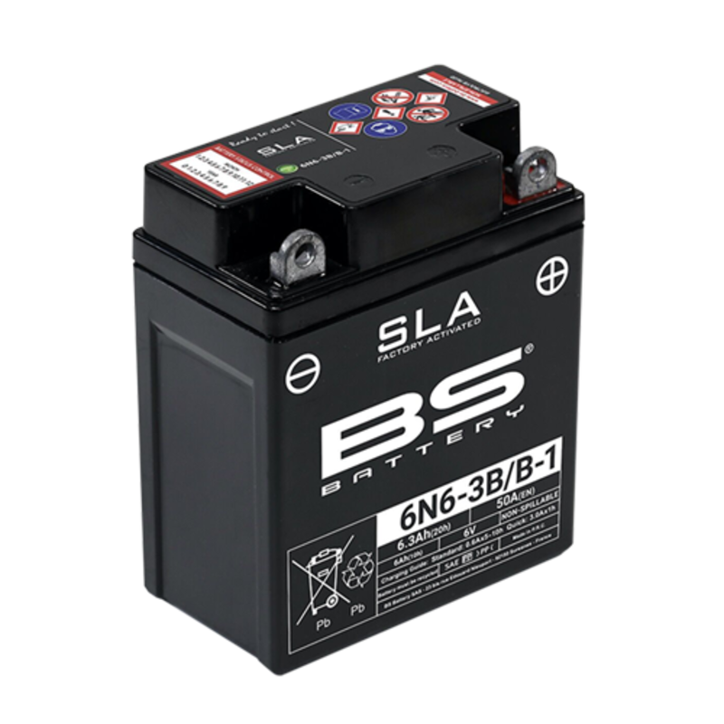 Bateria BS BATTERY SLA sin mantenimiento activada de fábrica - 6N6-3B/B-1 BS BATTERY 300917