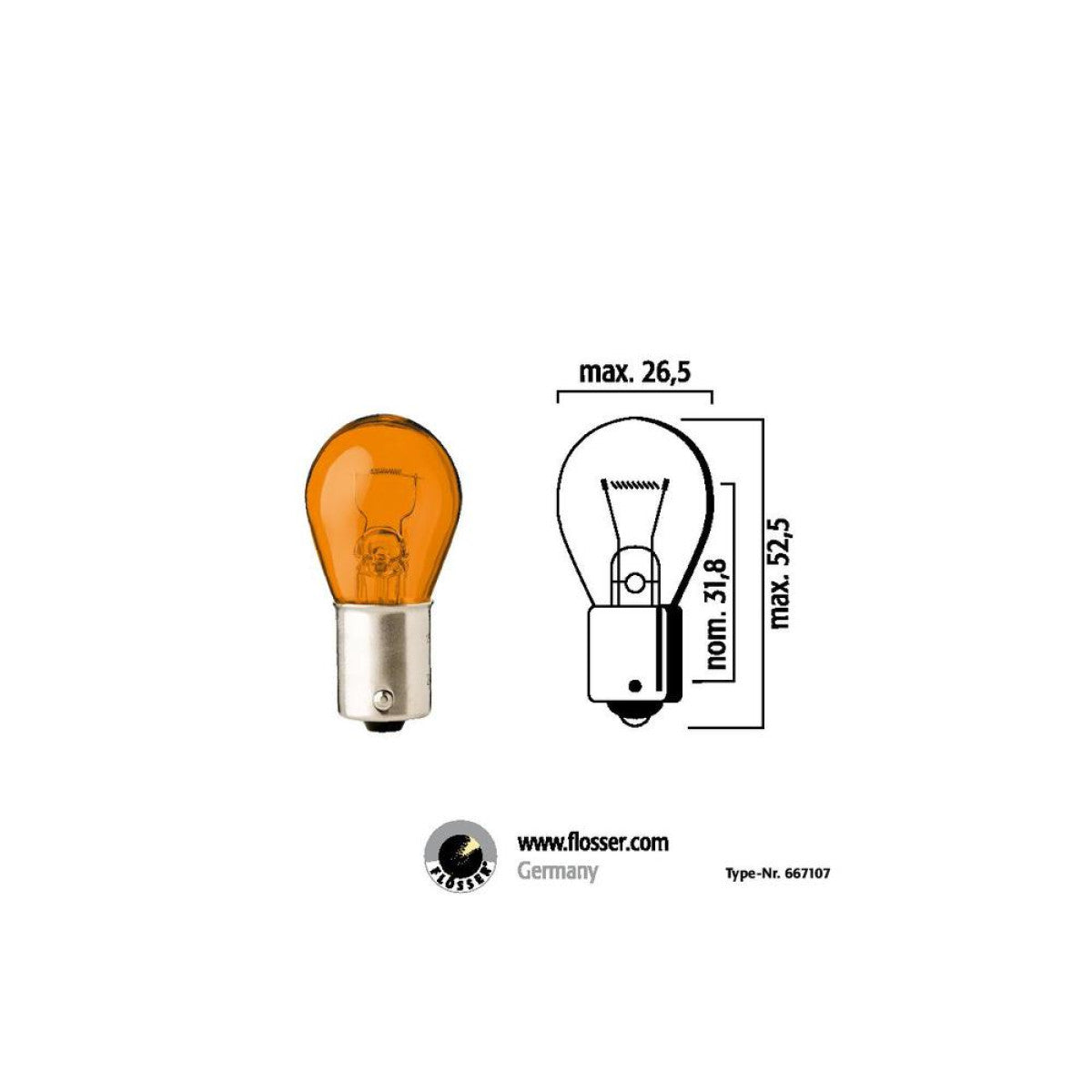 10 orange intermittent bulb 12v 21w