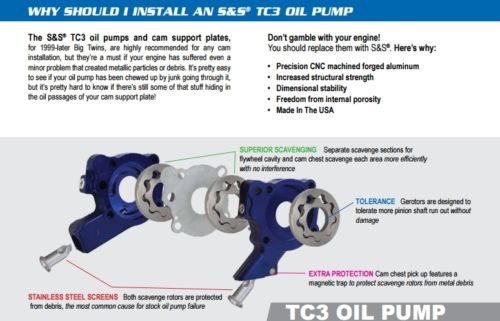 Bomba Aceite Mejorada Para Harley-Davidson Twin Cam S&S High Volume Oil Pump