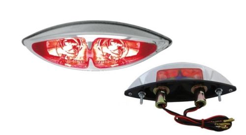 Chrome ABS Big Eye Red Lens Tail Lamp For Harley-Davidson & Custom ECE Approved