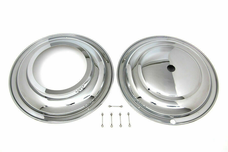 16" Front Wheel Cover Set Chrome For Harley-Davidson 1936-1957