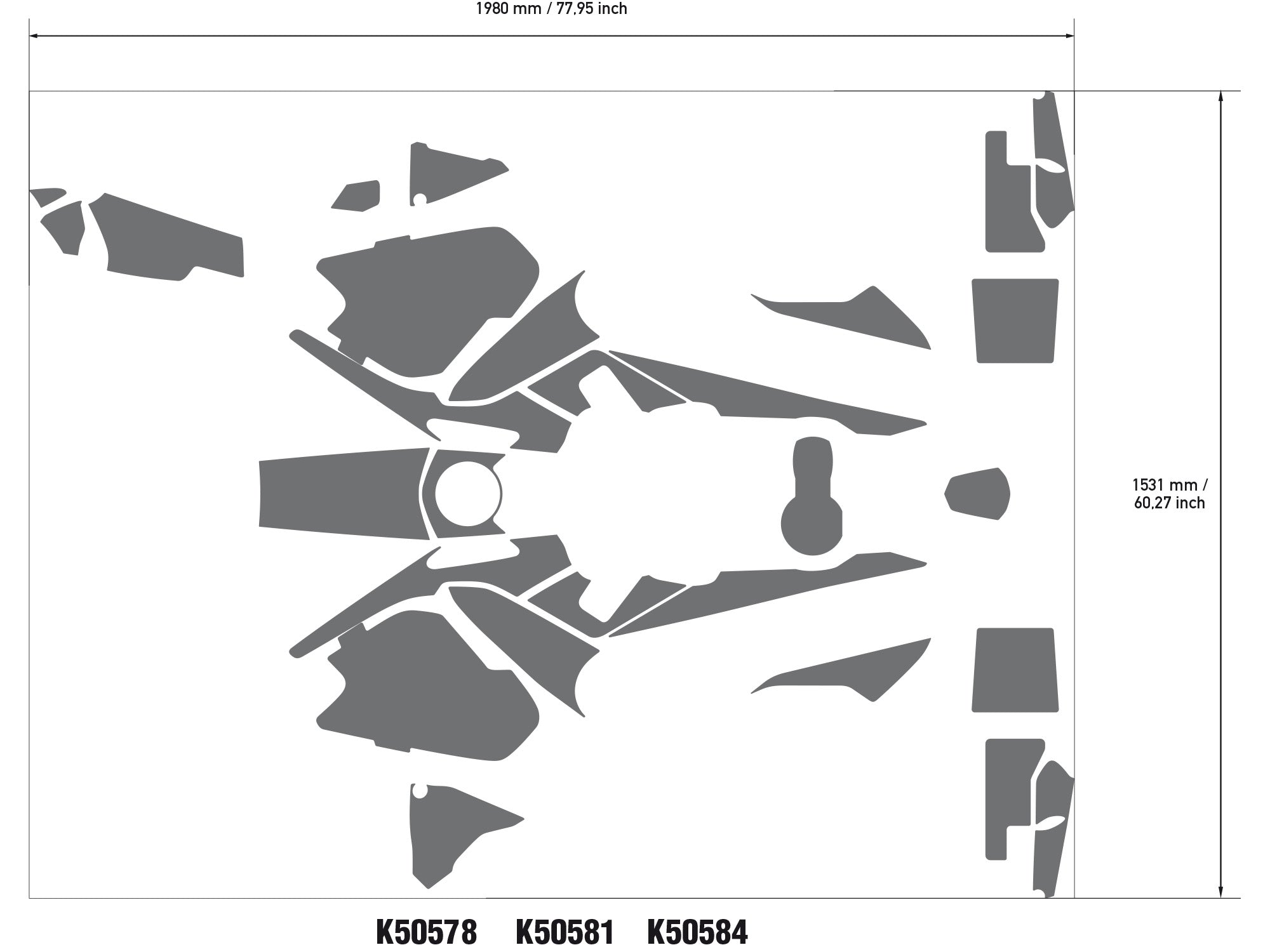 Komplette Karosserie-Aufkleber-Kits für BMW R1250GS Adventure 19-22