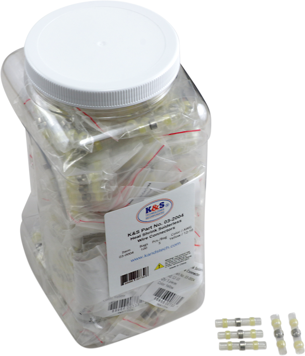 K&S TECHNOLOGIES SOLDERLESS WIRE CONNECTORS WIRE CONNECTORS 100 PKGS