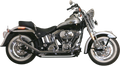 PAUGHCO 1.75" "SIDE BY SIDE" UPSWEEP FISHTAIL EXHAUST SYSTEMS FOR HARLEY-DAVIDSON 2005 Chrome Side-By-Side Upsweep Fishtail Exhaust System