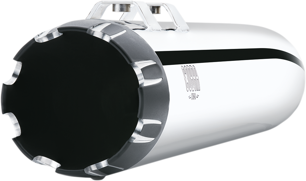 COBRA 4" SLIP-ON MUFFLERS FOR HARLEY-DAVIDSON 1995 - 2013 Chrome/Black 4" Slip-On Mufflers