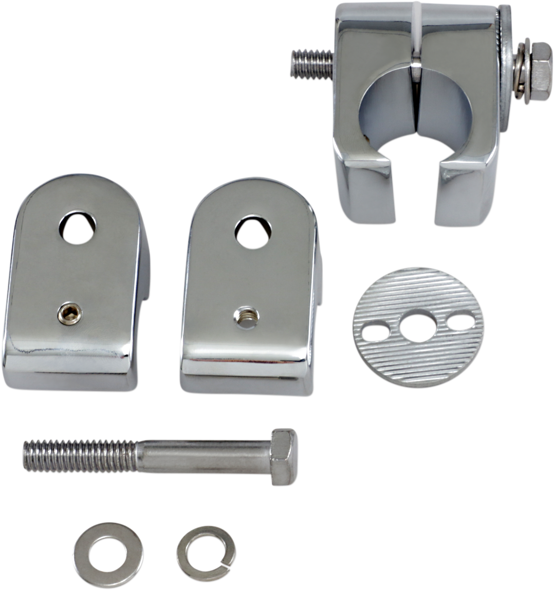 DRAG SPECIALTIES CHROME UNIVERSAL ACCESSORY MOUNTS 1"CHR UNIV/ENGUARD CLAMPS