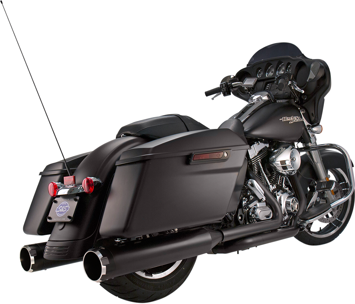 S&S CYCLE 41/2" MK45 PERFORMANCE MUFFLERS FOR HARLEY-DAVIDSON 1995 - 2013 Black/Black/Natural Thruster Mk45 Slip-On Mufflers