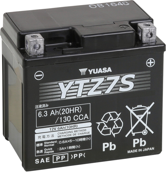 YUASA YTZ FACTORY-ACTIVATED AGM MAINTENANCE-FREE BATTERIES BATTERY WET SEALED YTZ7S