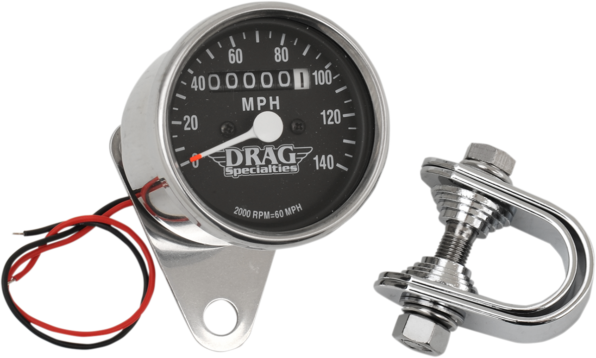 DRAG SPECIALTIES MINI SPEEDOMETERS 2:1 BLK FACE MINI SPEEDO