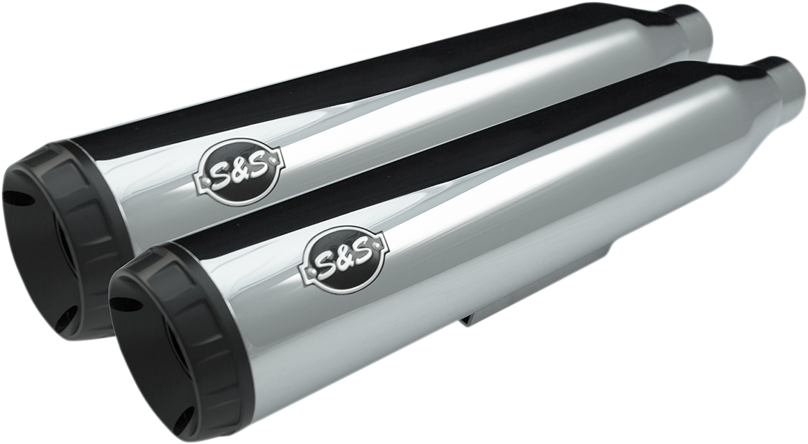 S&S CYCLE GRAND NATIONAL SLIP-ON MUFFLERS FOR HARLEY-DAVIDSON 1995 - 2000 Chrome Grand National Slip-On Mufflers