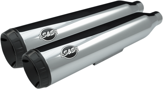 S&S CYCLE GRAND NATIONAL SLIP-ON MUFFLERS FOR HARLEY-DAVIDSON 1995 - 2000 Chrome Grand National Slip-On Mufflers