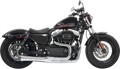 BASSANI XHAUST ROAD RAGE II MEGA POWER 2-INTO-1 SYSTEMS FOR HARLEY-DAVIDSON 2007 - 2013 Chrome/Black Short Road Rage II Mega Power 2-Into-1 Exhaust System
