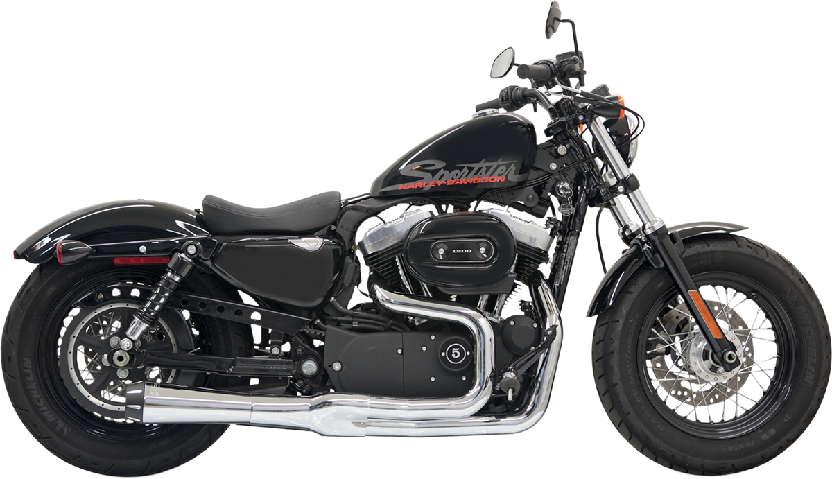 BASSANI XHAUST ROAD RAGE II MEGA POWER 2-INTO-1 SYSTEMS FOR HARLEY-DAVIDSON 2007 - 2013 Chrome/Black Short Road Rage II Mega Power 2-Into-1 Exhaust System