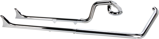 BASSANI XHAUST TRUE DUALS WITH FISHTAIL MUFFLERS FOR HARLEY-DAVIDSON 2011 - 2013 Chrome True Duals With Fishtail Mufflers