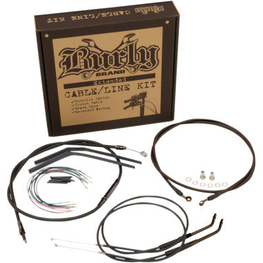 BLACK VINYL HANDLEBAR CABLE AND BRAKE LINE KITS FOR JAIL BARS FOR HARLEY-DAVIDSON