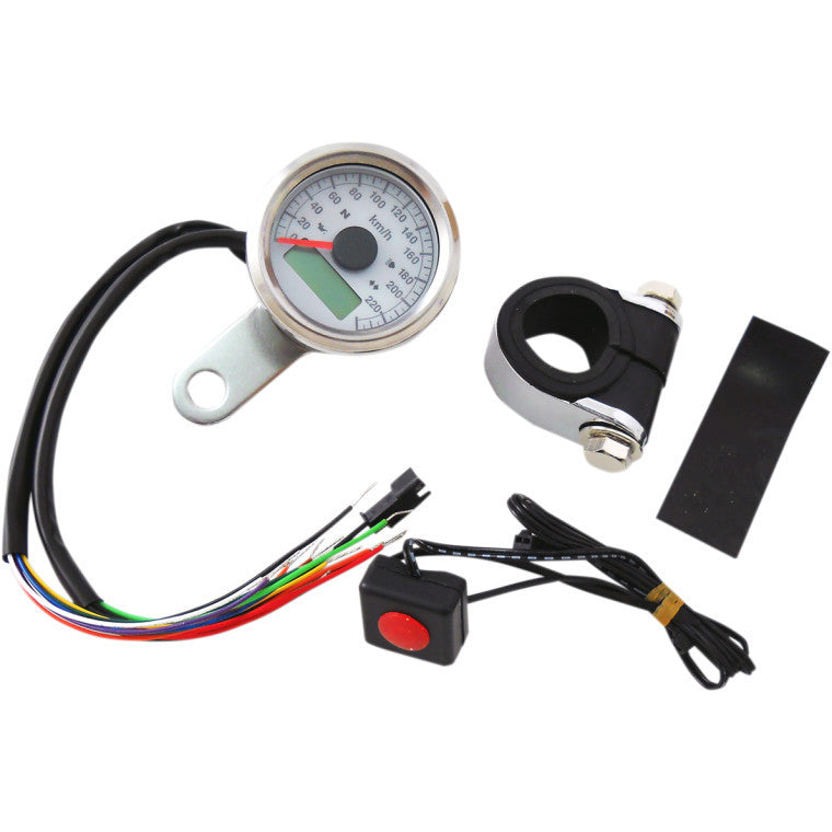 Un compteur de vitesse Con Indicadores Compte un KM 45mm le Mini Speedometer W / Indicator Lights