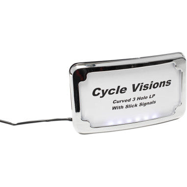 CURVED 3-HOLE LICENSE PLATE MOUNTS WITH LIGHTED FRAME FOR HARLEY-DAVIDSON