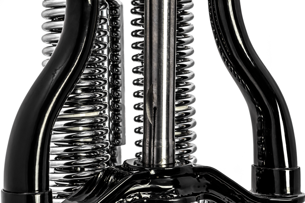Springergabeln für Harley Davidson, schwarzer Körper/Chromfedern