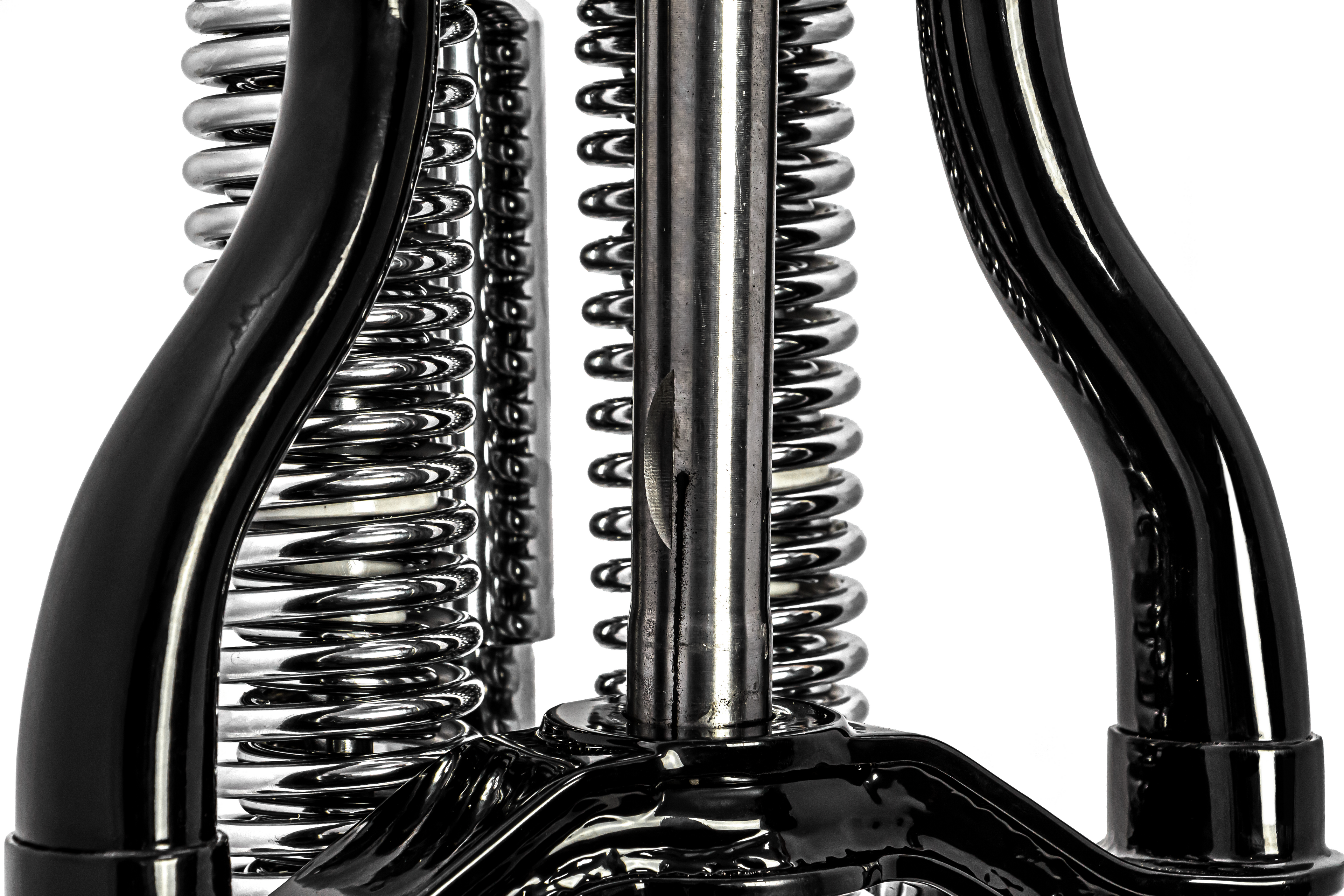 Springergabeln für Harley Davidson, schwarzer Körper/Chromfedern